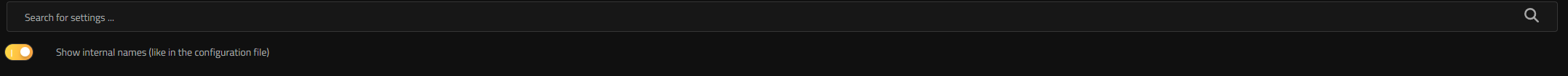 Show internal names toggle above the DayZ server settings