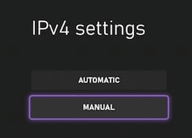 Ajustes IPv4 Xbox