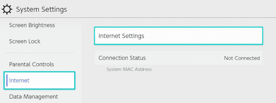 Configuración de internet de la Nintendo Switch