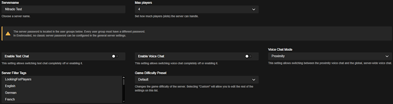 Nitrado Enshrouded Settings