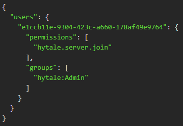 Nœud de permission Whitelist Hytale