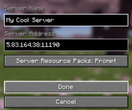 Minecraft Add Server
