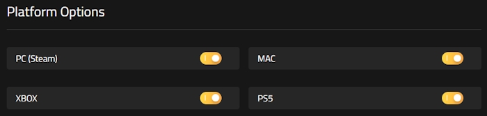 Options de plateforme Palworld Nitrado