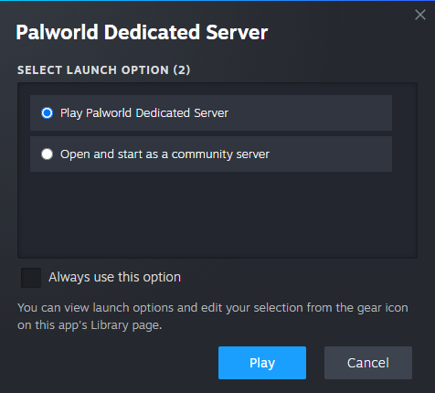 Palworld Dedicated Server en Steam