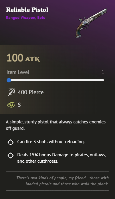 Meilleures armes dans Windrose - Pistolet Fiable