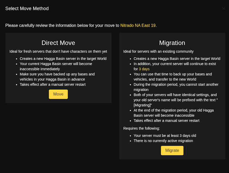 Nitrado Dune Server Migration