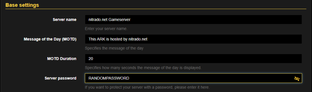 Setting a Password for Your ARK: Survival Evolved Server | NITRADO