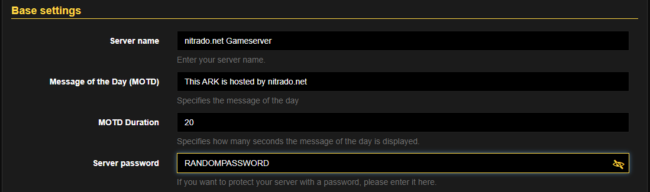 Setting a Password for Your ARK: Survival Evolved Server | NITRADO