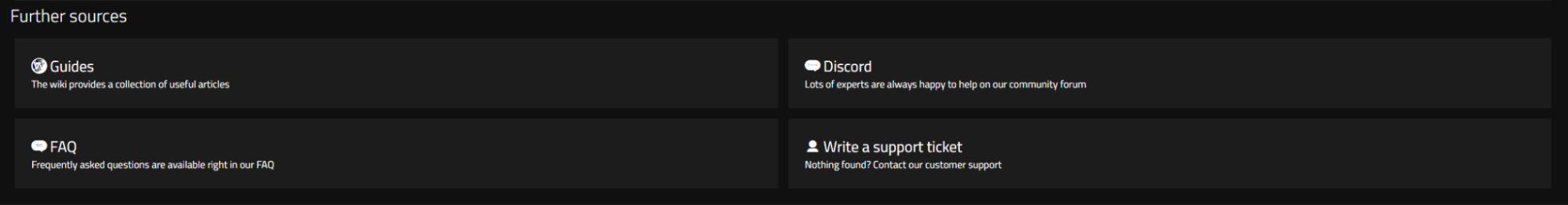 Nitrado Web Interface Help Section