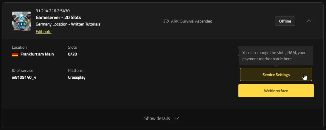 How to Manage Service Settings
