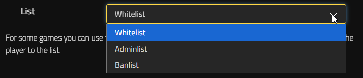 Choose List in Player Control