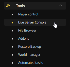 Open Live Server Console