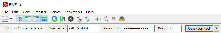 Im FTP-Client einloggen