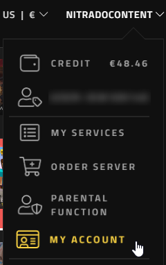 How to Change Currency on Your Nitrado Account - Select My Account