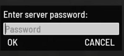 Richiesta di inserimento password del server in SCUM