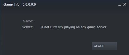Finestra di aggiornamento di Steam dopo un tentativo di connessione fallito